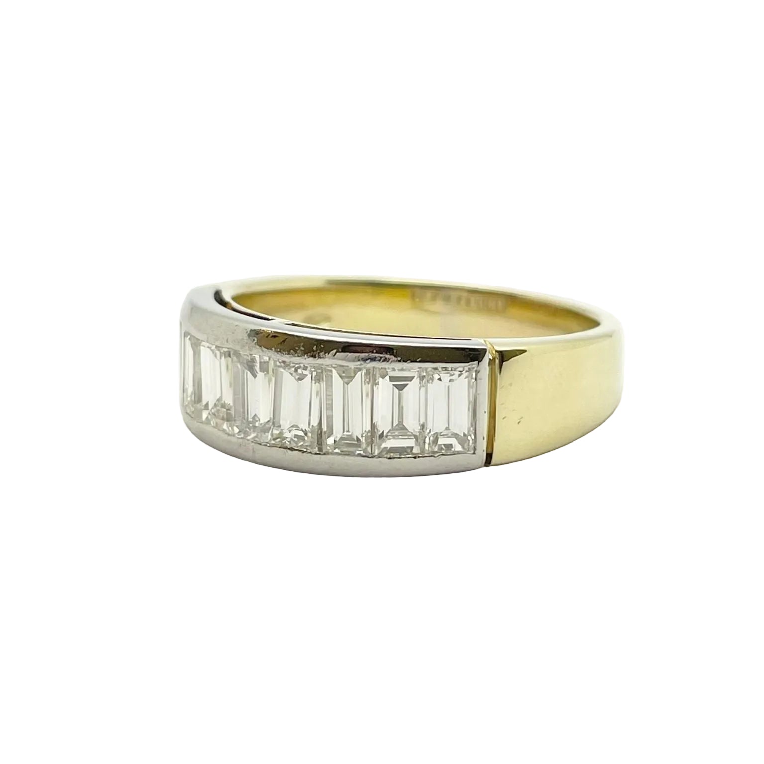 Bague Alliance CALDERONI en or blanc, or jaune et diamants