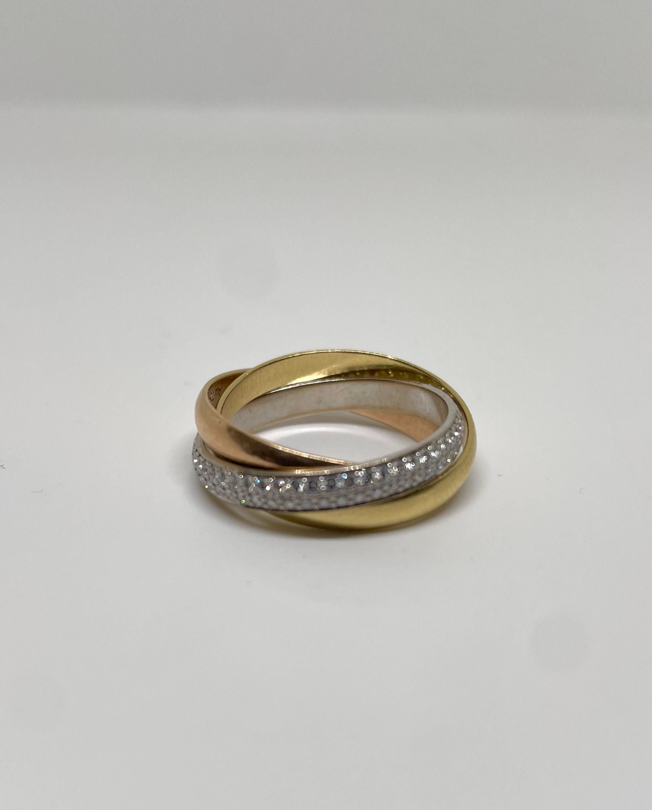 Cartier- Bague trinity 3 ors et diamants