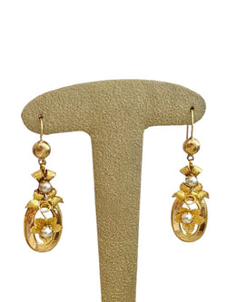 Boucles d'oreilles anciennes en or 18k