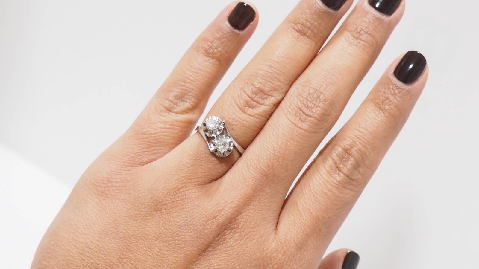 Toi et Moi ring in white gold and diamonds 