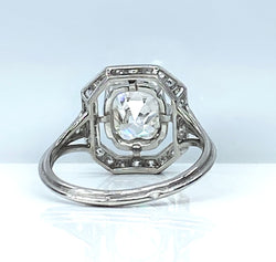 Ring Art Deco in paltinium and diamond