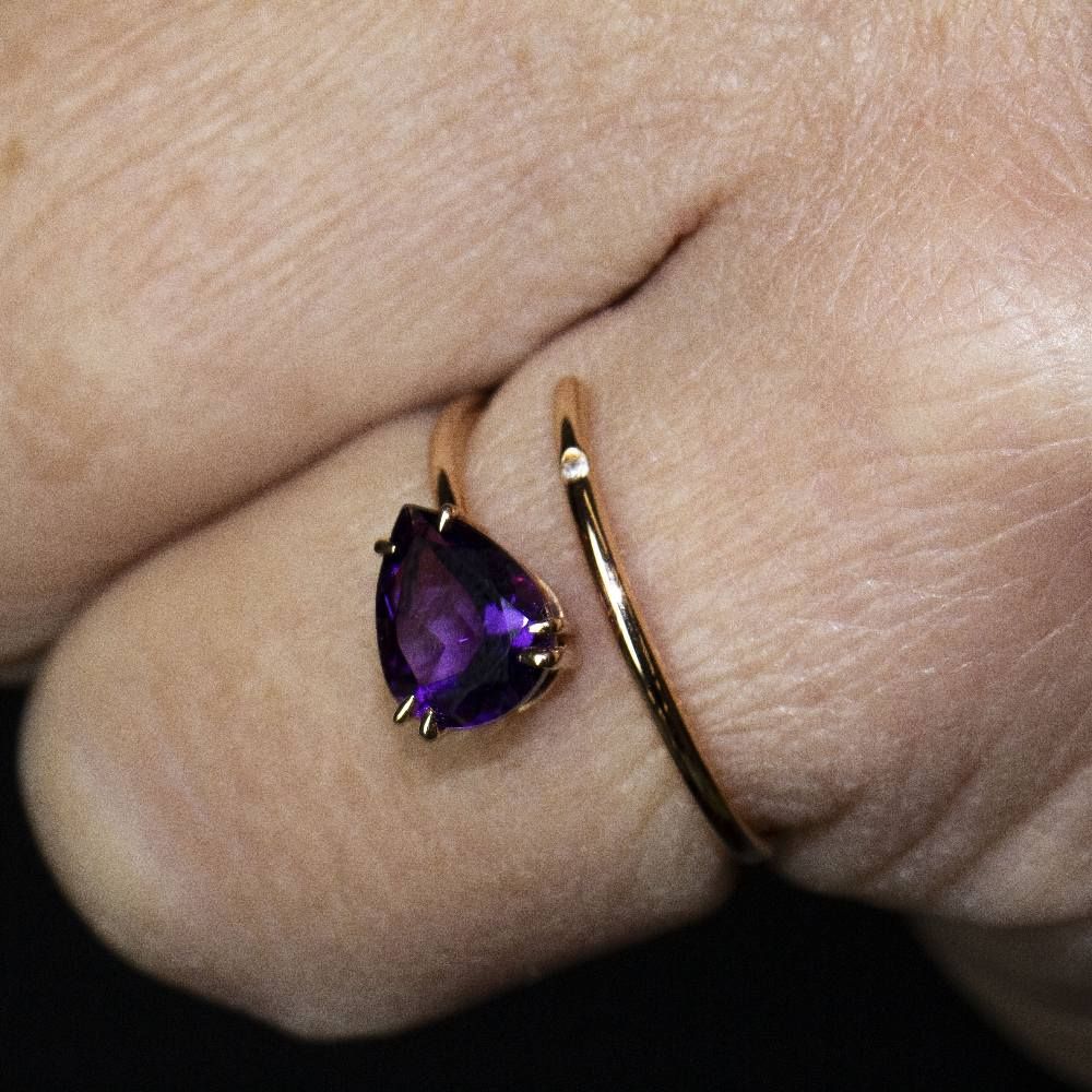 Ring RAY in amethyst and gold
