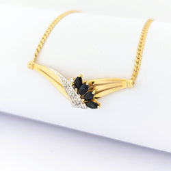 Collier en or jaune diamants et saphirs