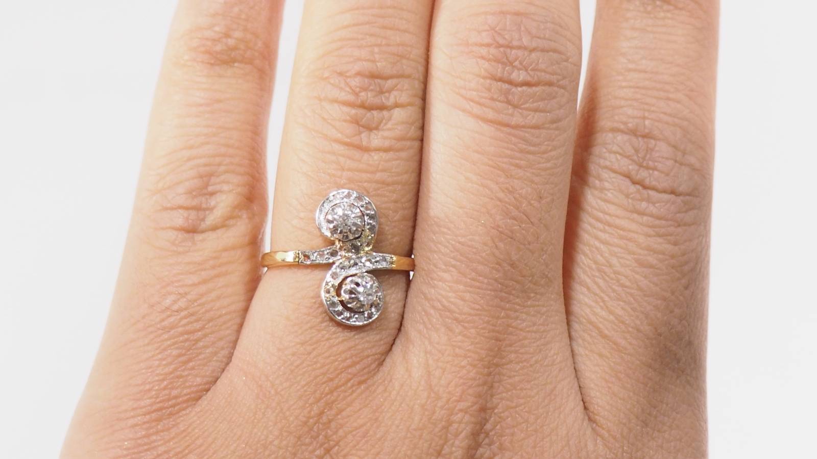 Bague Toi et moi en or bicolore et diamants