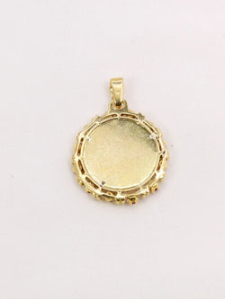 Médaille Amour Augis entourage coeur rubis Plus qu’hier moins que demain or jaune diamant rubis - Castafiore