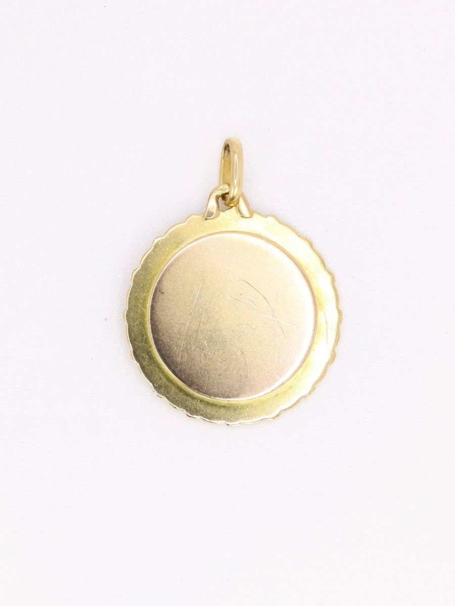Médaille amour Augis Jumbo Plus qu'hier moins que demain or jaune diamant rubis - Castafiore