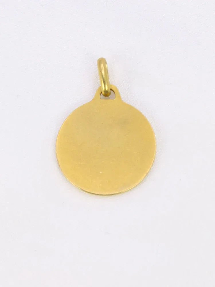 Médaille amour Augis ronde Plus qu’hier moins que demain or jaune diamants rubis - Castafiore