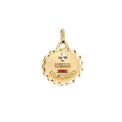 Médaille amour Augis ronde Plus qu’hier moins que demain or jaune rubis - Castafiore