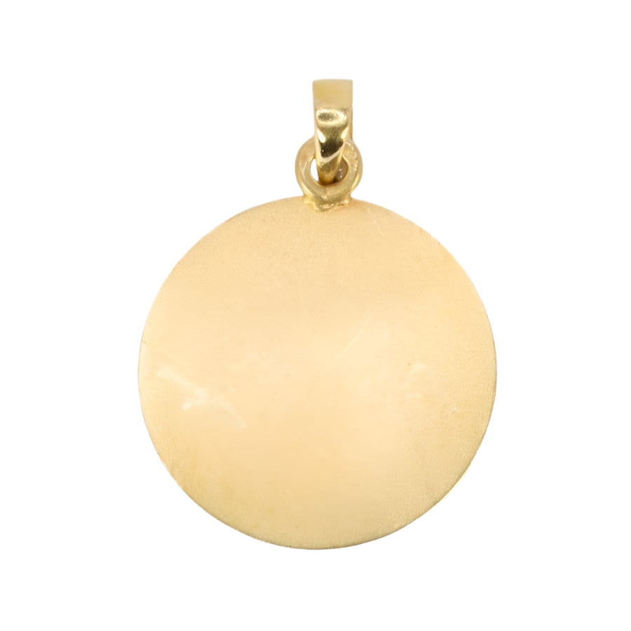 Médaille amour AUGIS ronde Plus qu'hier moins que demain or jaune rubis diamants - Castafiore