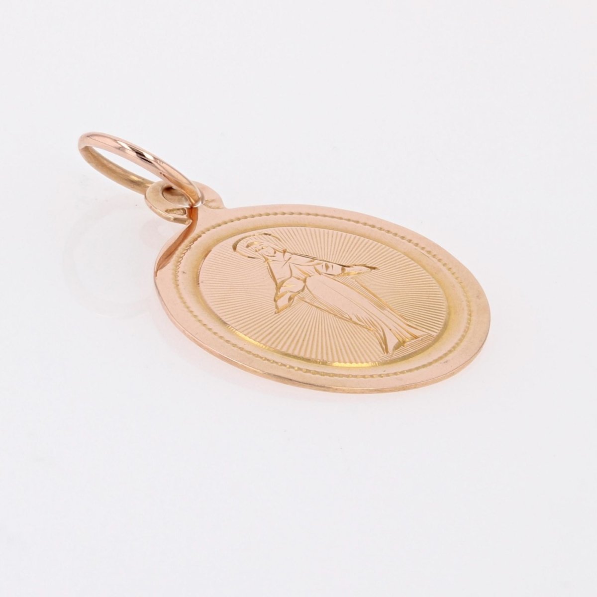 Médaille ancienne de baptême or rose - Castafiore