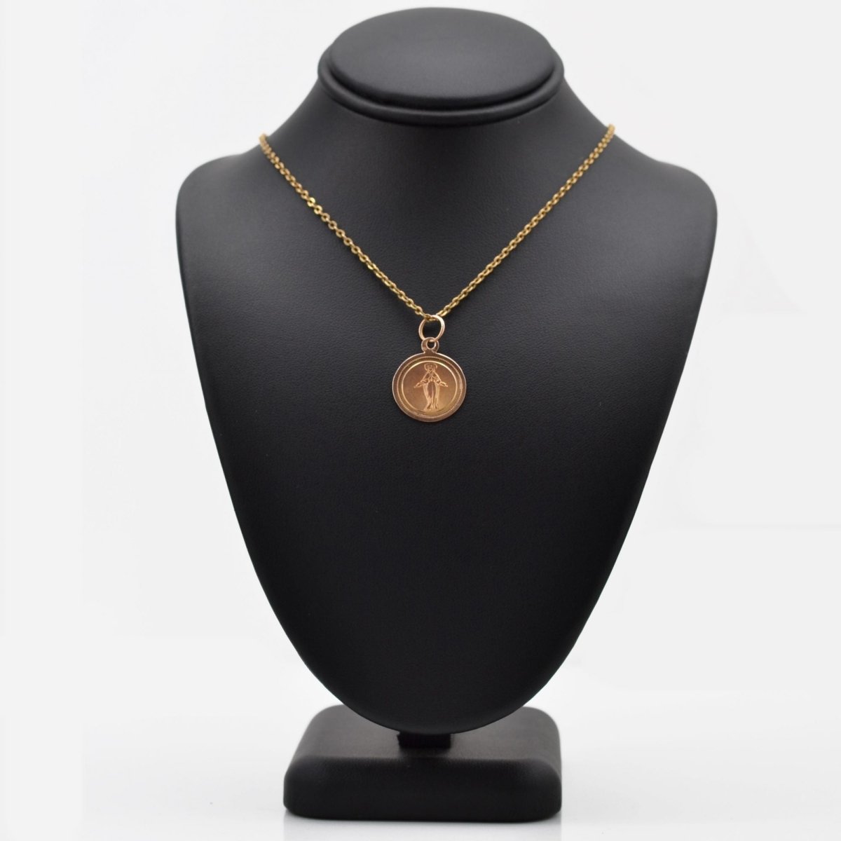 Médaille ancienne de baptême or rose - Castafiore