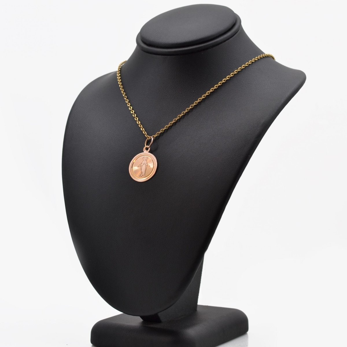 Médaille ancienne de baptême or rose - Castafiore