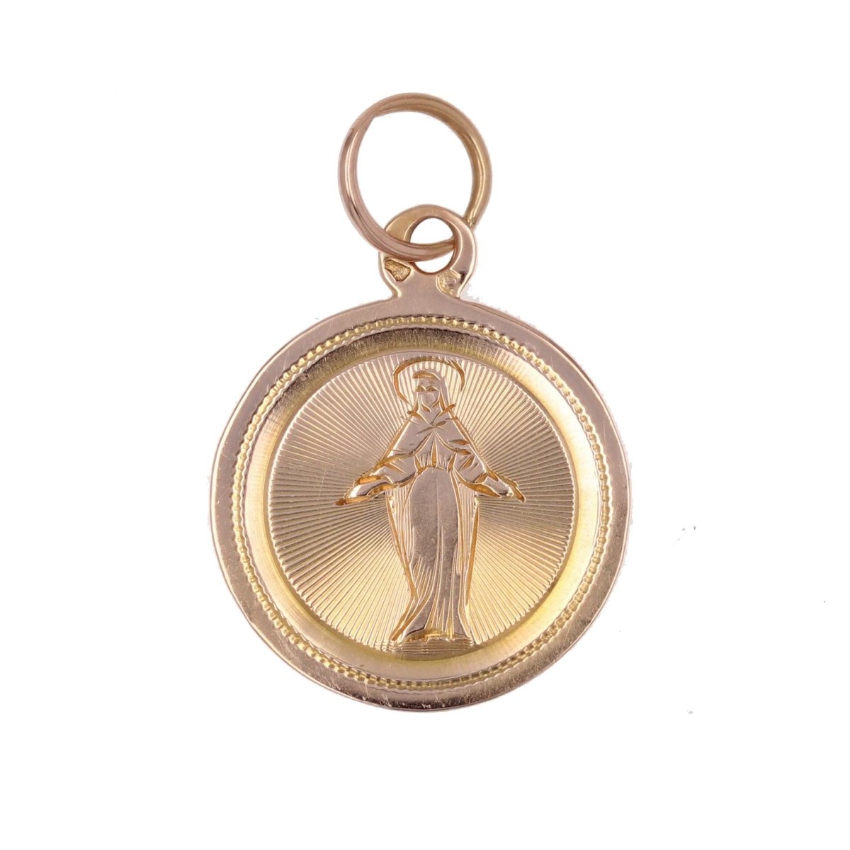 Médaille ancienne de baptême or rose - Castafiore