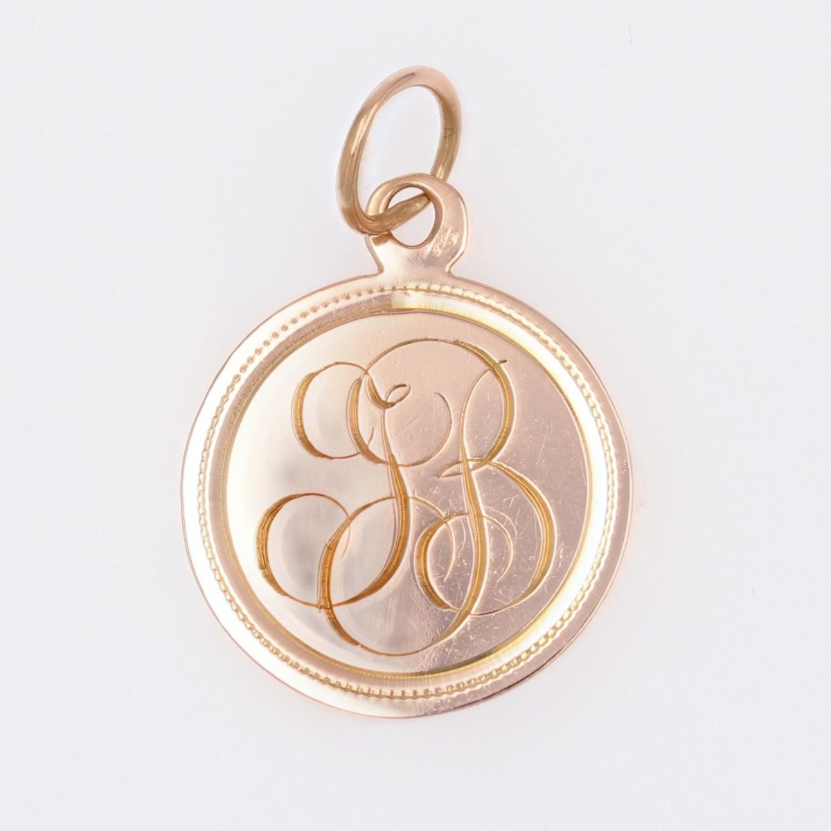 Médaille ancienne de baptême or rose - Castafiore