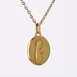 Médaille AP Vierge en prière en or jaune - Castafiore