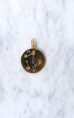 Médaille astrologique gémeaux or et diamants - Castafiore
