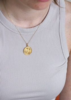 Médaille astrologique gémeaux or et diamants - Castafiore