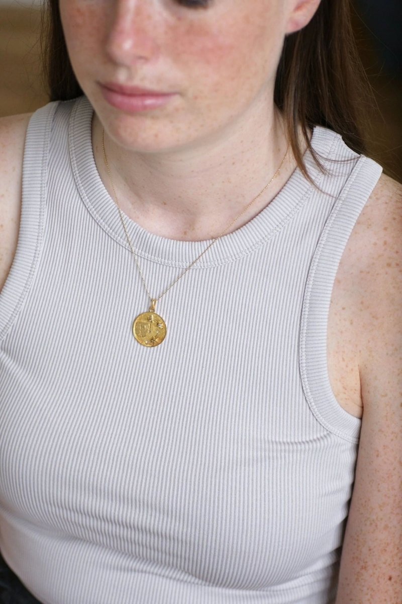 Médaille astrologique gémeaux or et diamants - Castafiore