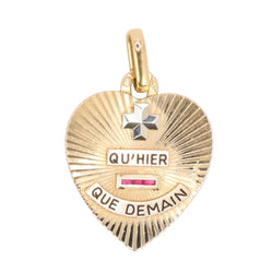Médaille AUGIS Coeur en or jaune et rubis - Castafiore