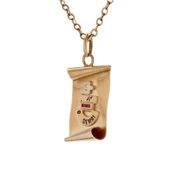 Médaille AUGIS en or jaune, émail et rubis - Castafiore