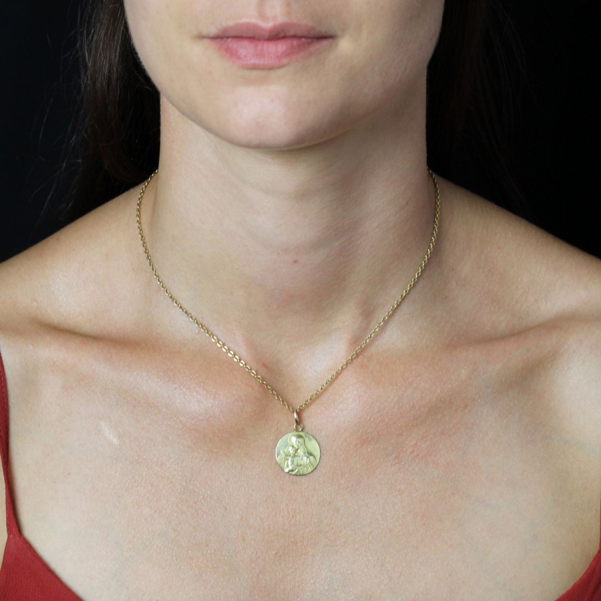 Médaille Christ vierge scapulaire en or jaune - Castafiore