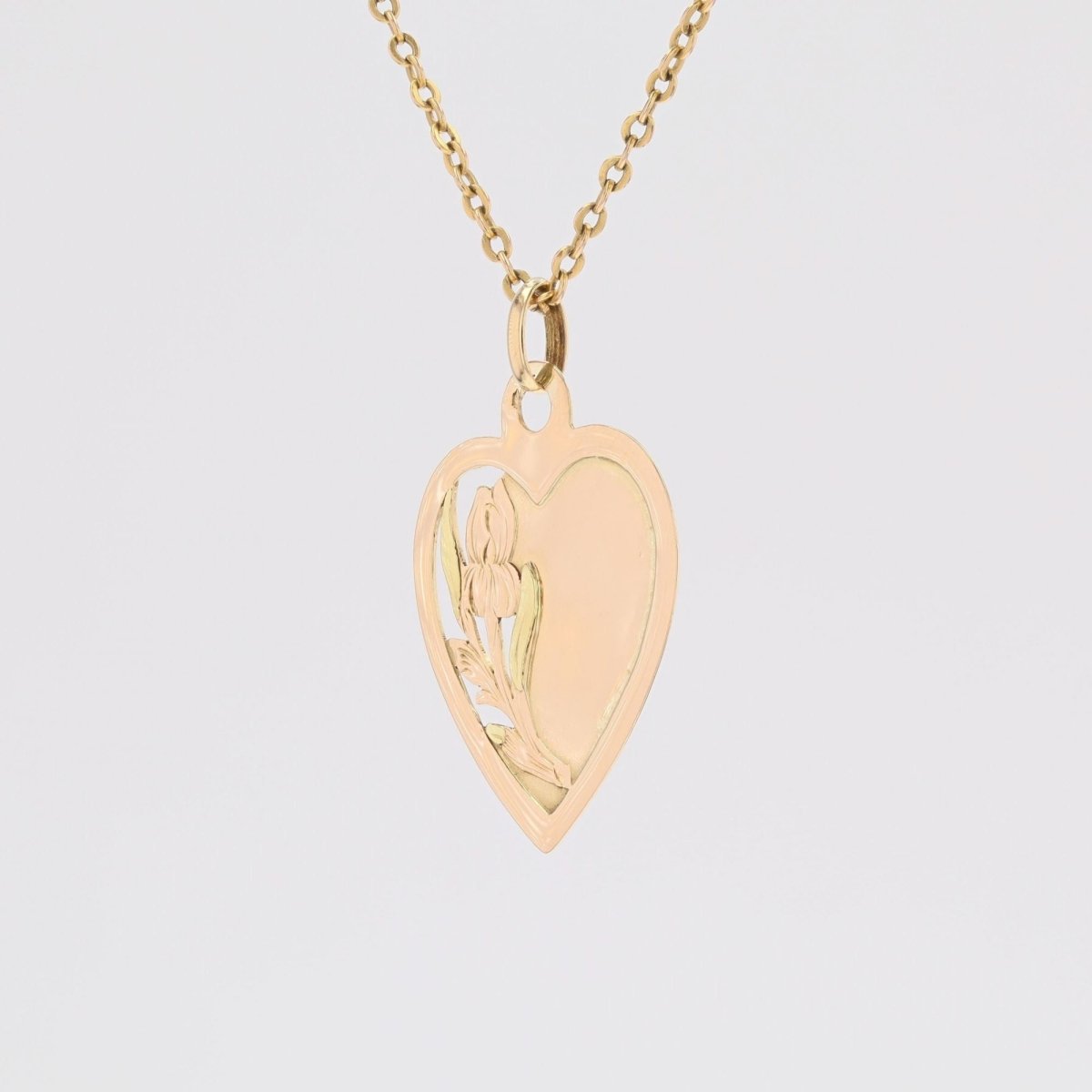 Médaille cur ajouré or rose - Castafiore