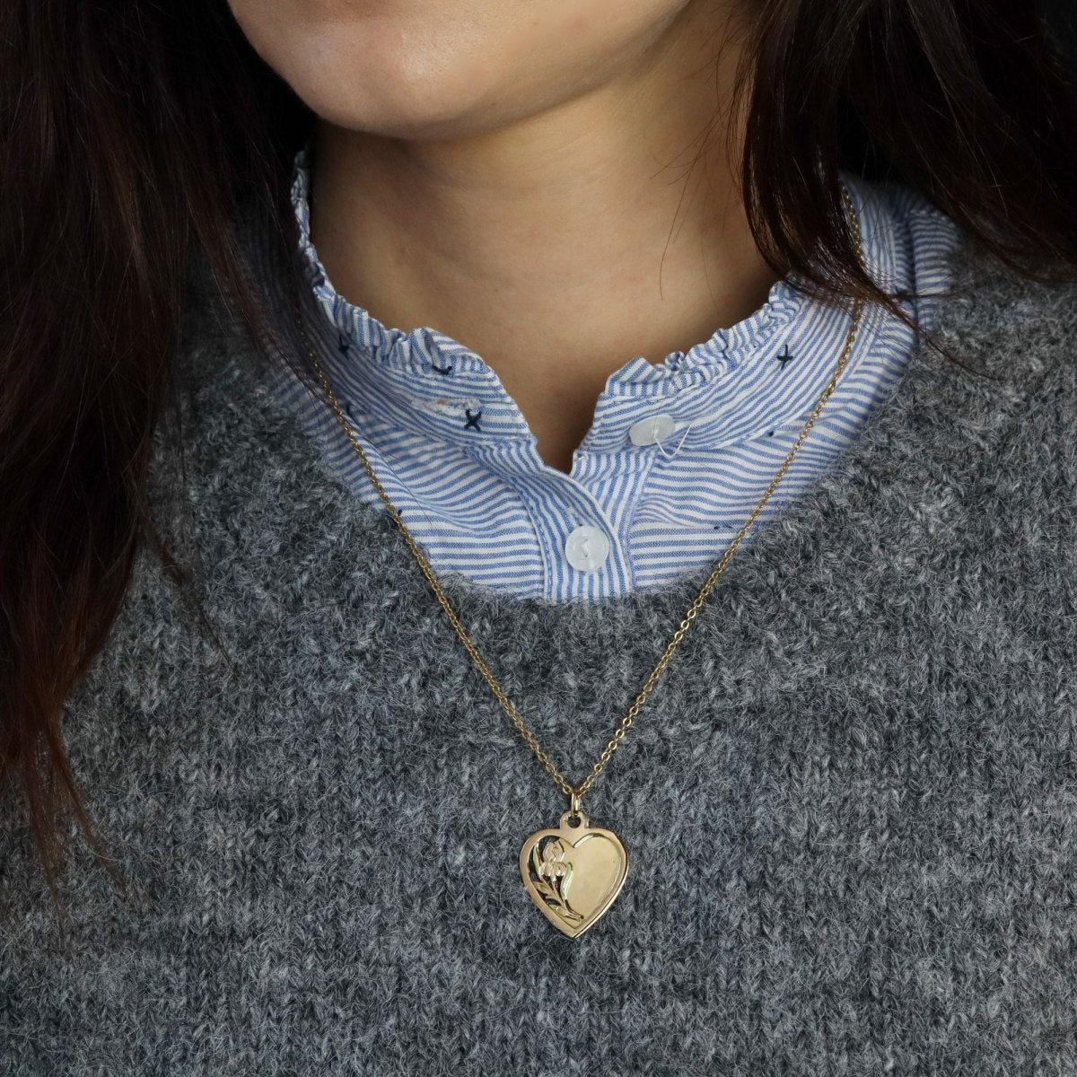 Médaille cur ajouré or rose - Castafiore