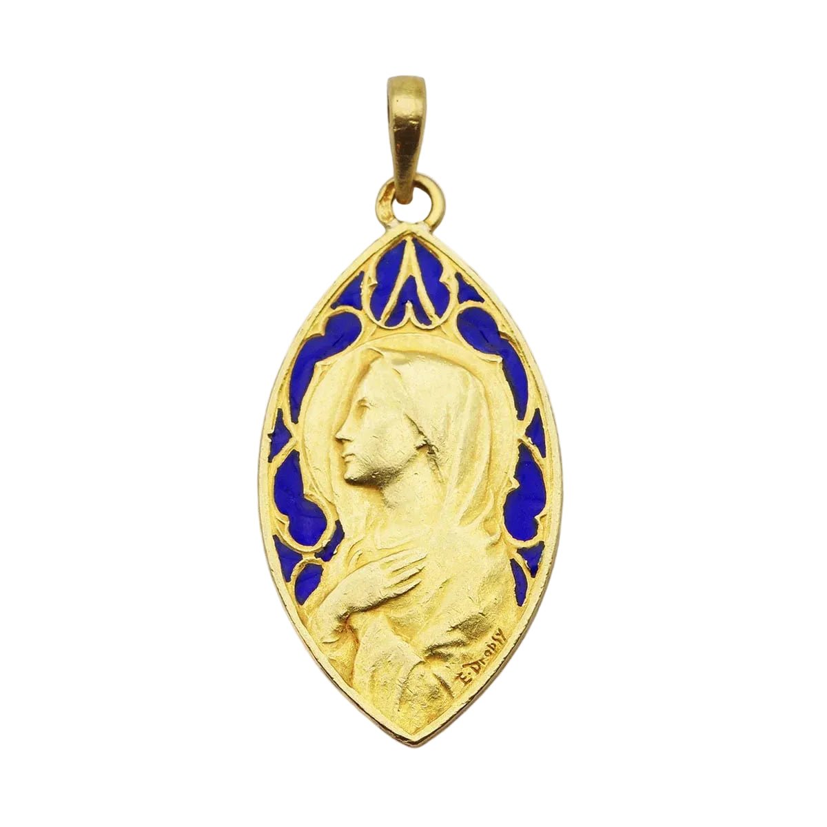 Médaille DROPSY en or jaune et émail - Castafiore