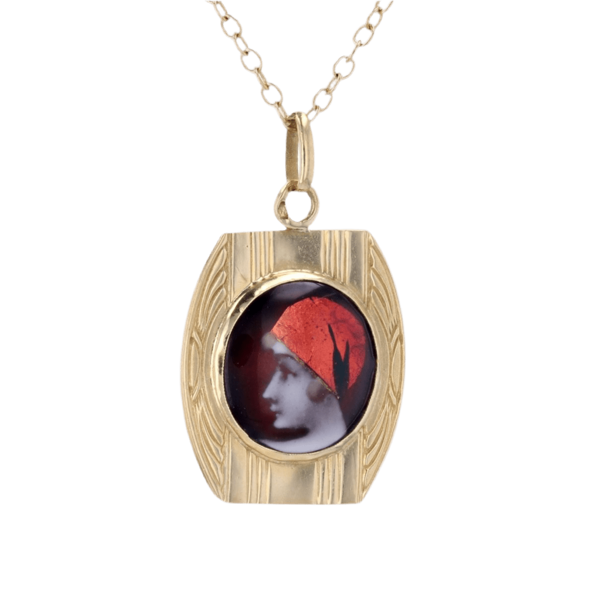 Médaille en or jaune et émail - Castafiore