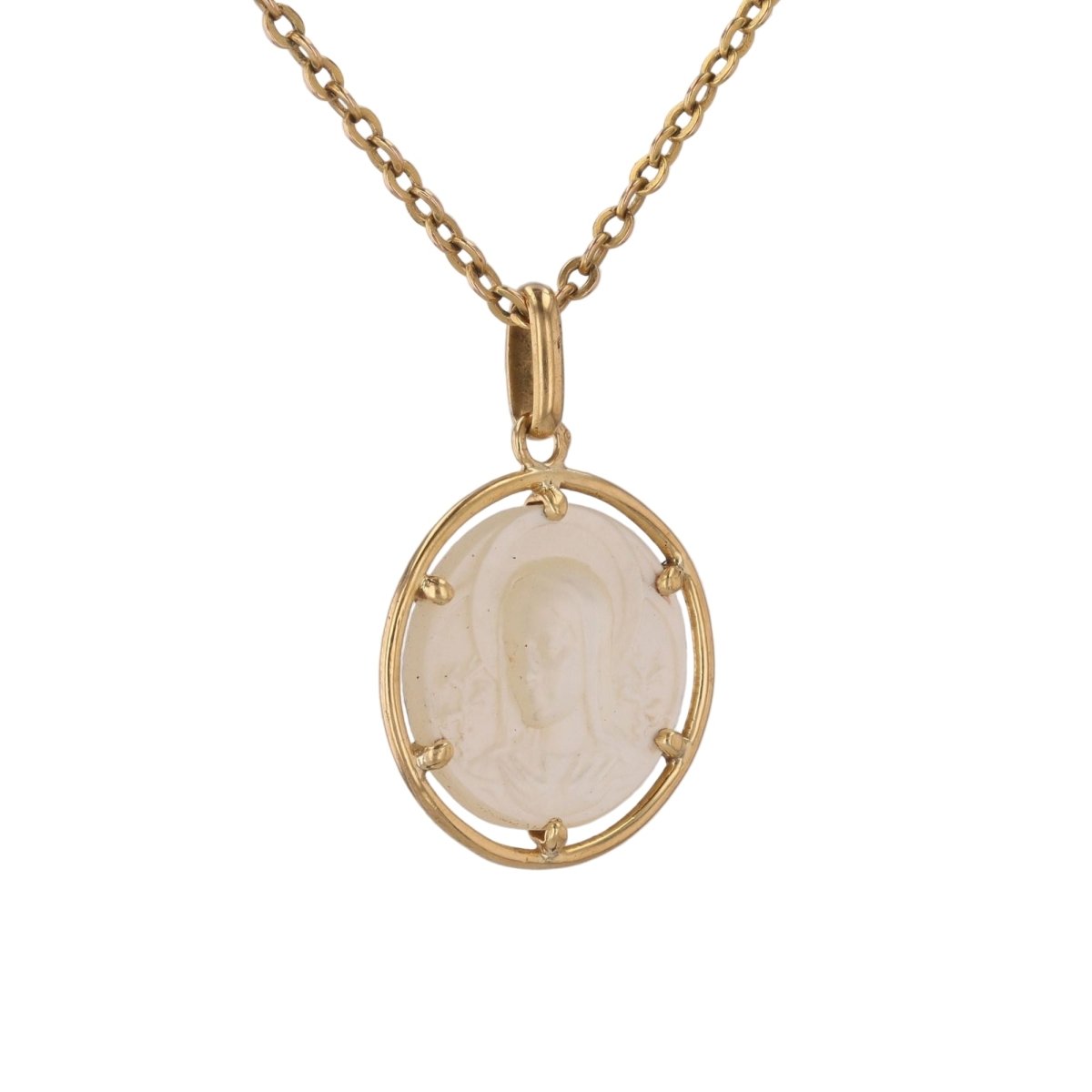 Médaille en or jaune et nacre - Castafiore