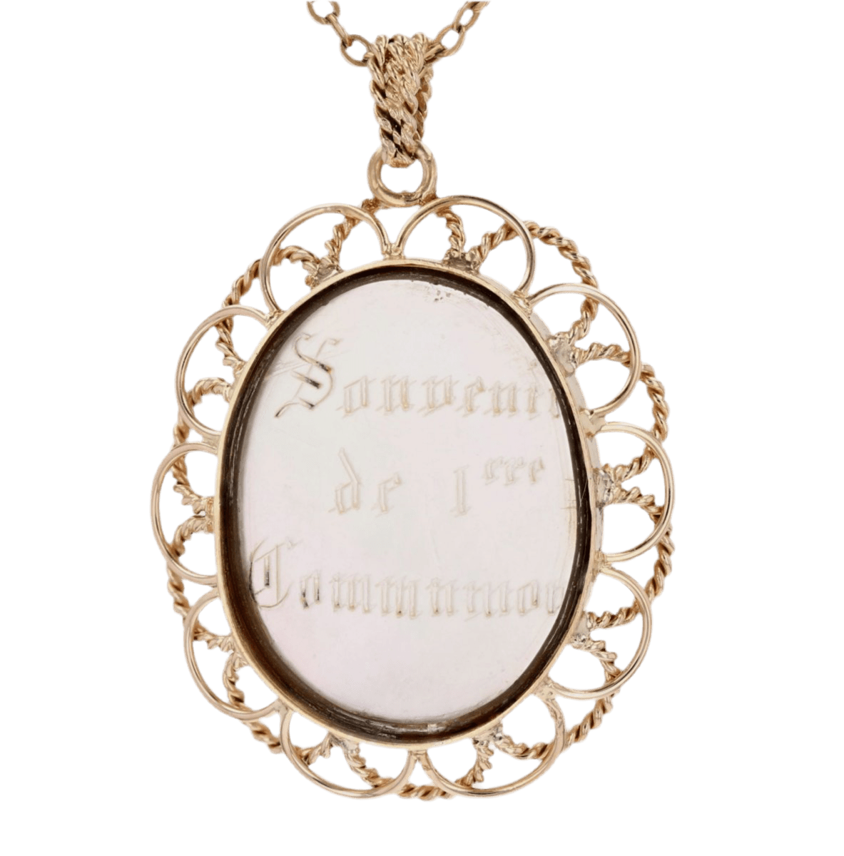 Médaille en or rose et nacre - Castafiore