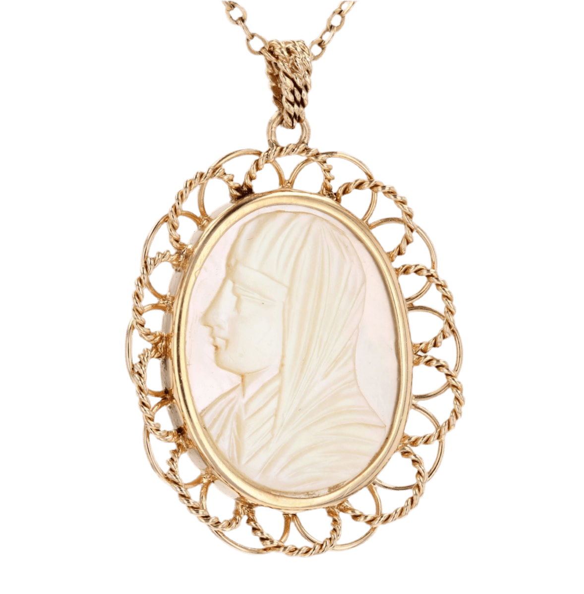 Médaille en or rose et nacre - Castafiore