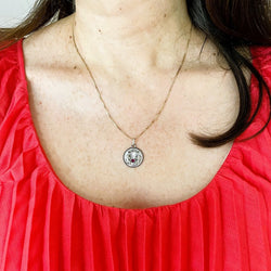 Médaille "Il bat pour toi" cœur rubis et or blanc - Castafiore