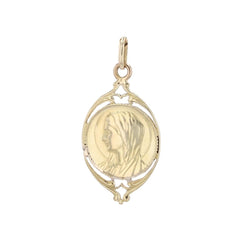Médaille or jaune ajourée Vierge - Castafiore