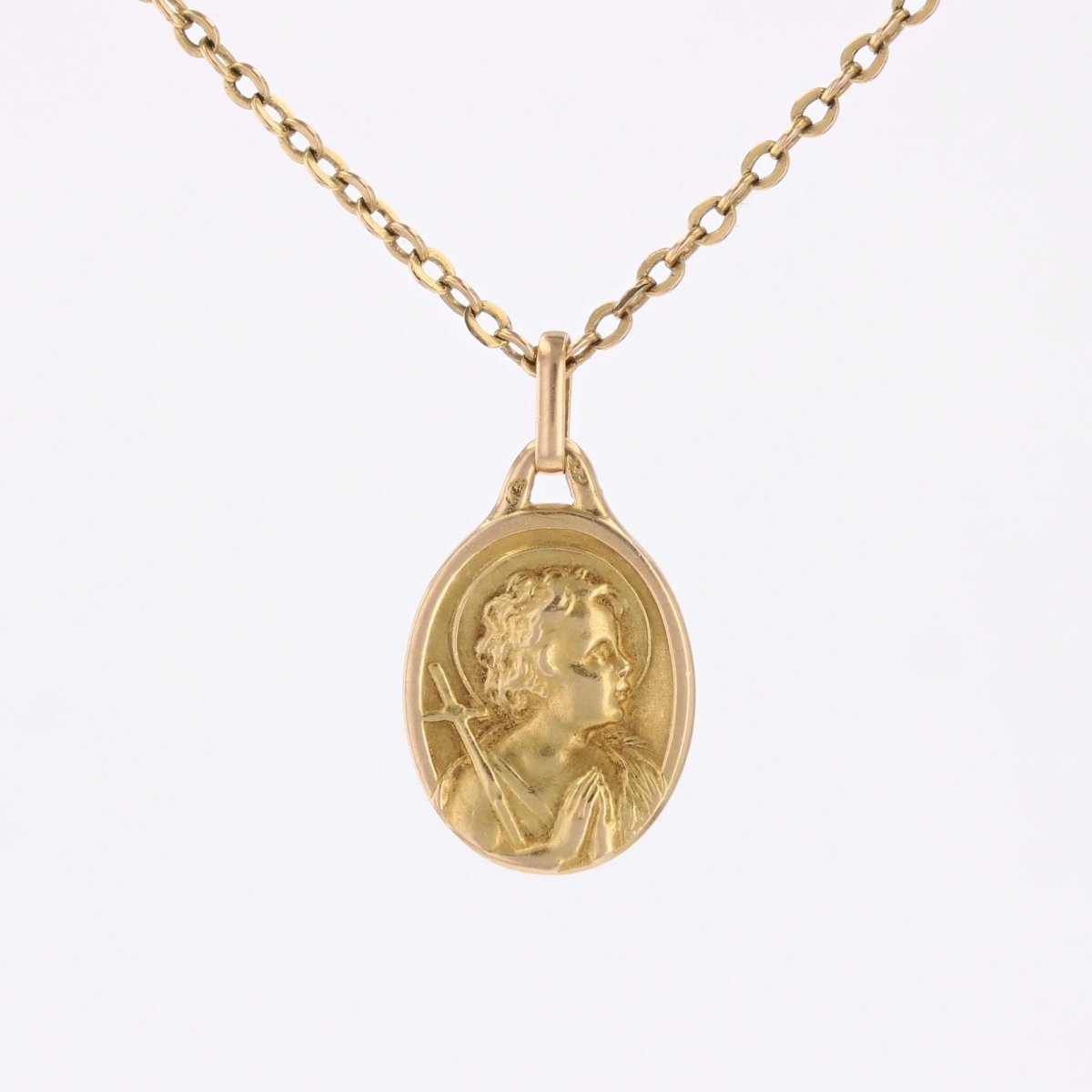 Médaille or jaune Ange en prière - Castafiore