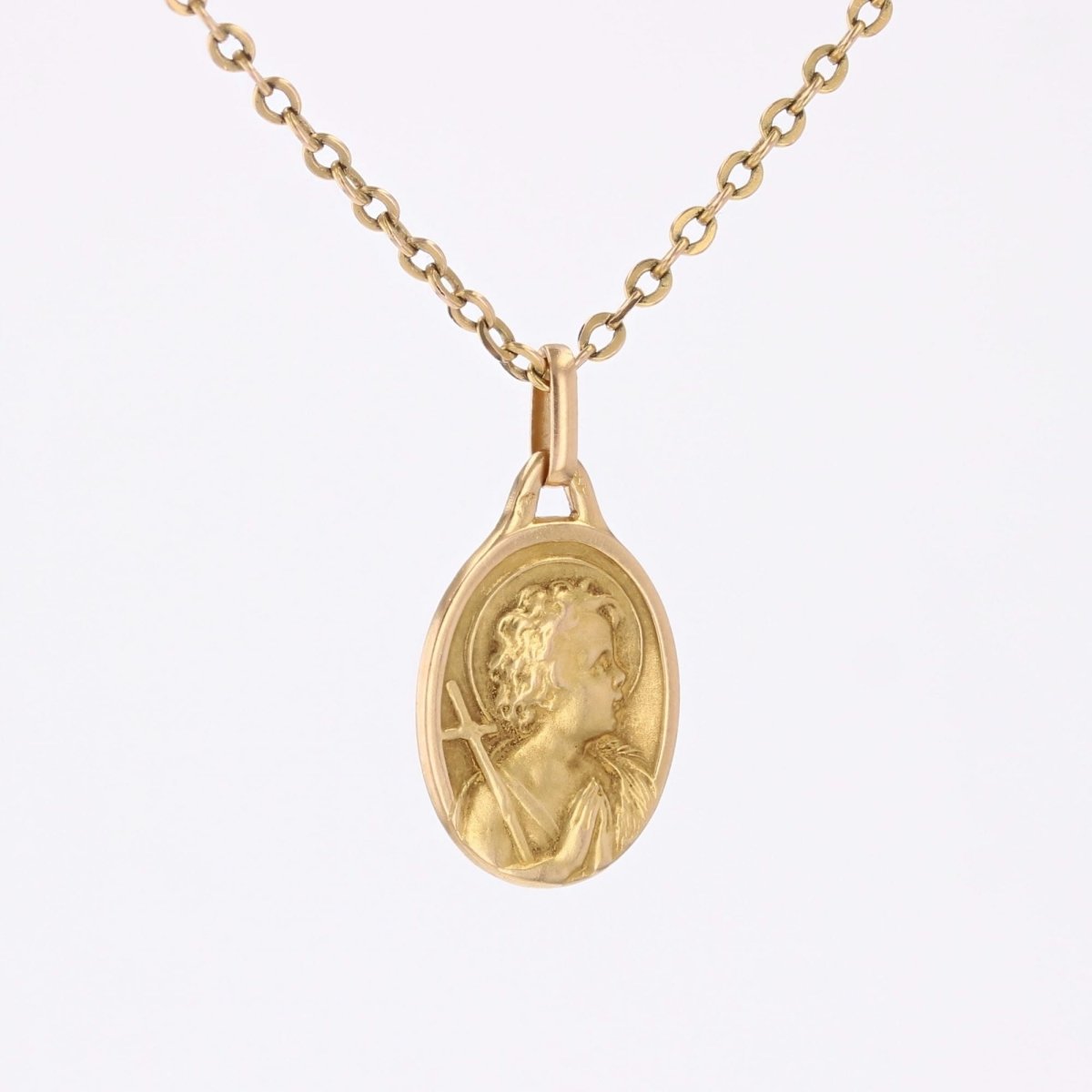 Médaille or jaune Ange en prière - Castafiore