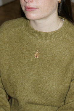 Médaille Or Jaune Anges Coeur Rubis "Il Bat Pour Toi" - Castafiore