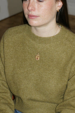 Médaille Or Jaune Anges Coeur Rubis "Il Bat Pour Toi" - Castafiore