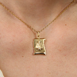 Médaille or jaune signe Balance - Castafiore