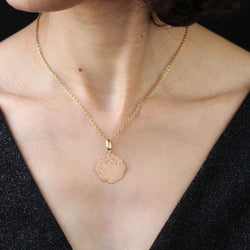 Médaille or rose polylobée ancienne - Castafiore