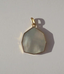 Médaille pendentif Art Déco Vierge Marie biface Or / Nacre - Castafiore