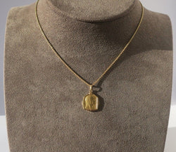 Médaille pendentif Art Déco Vierge Marie biface Or / Nacre - Castafiore
