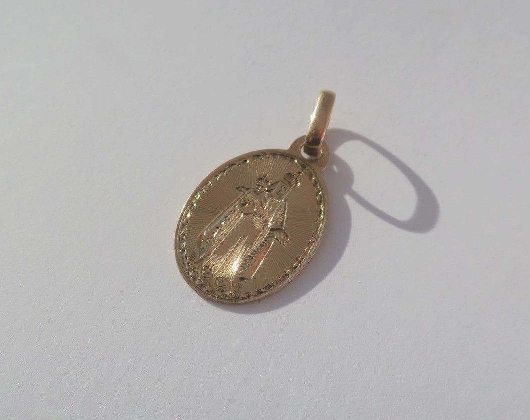 Médaille pendentif XIXe Vierge à l’Enfant Or rose - Castafiore