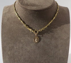 Médaille pendentif XIXe Vierge à l’Enfant Or rose - Castafiore