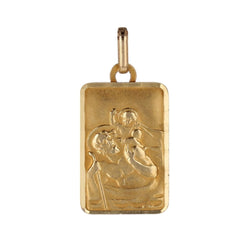 Médaille rectangulaire or jaune Saint Christophe - Castafiore