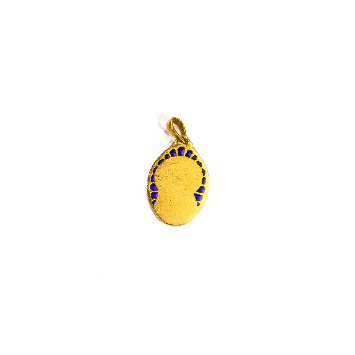 Médaille Vierge émail plique - à - jour et or signée Dropsy - Castafiore