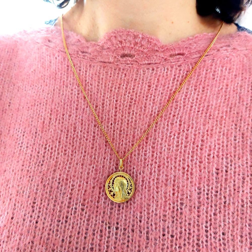 Médaille Vierge Marie des années 1940 - Sellier - or 18k - Castafiore