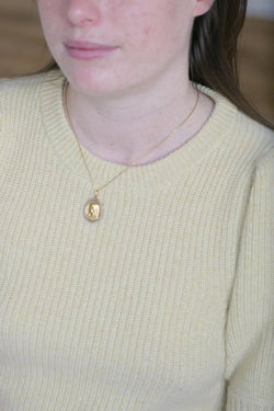 Médaille Vierge or et perles fines - Castafiore