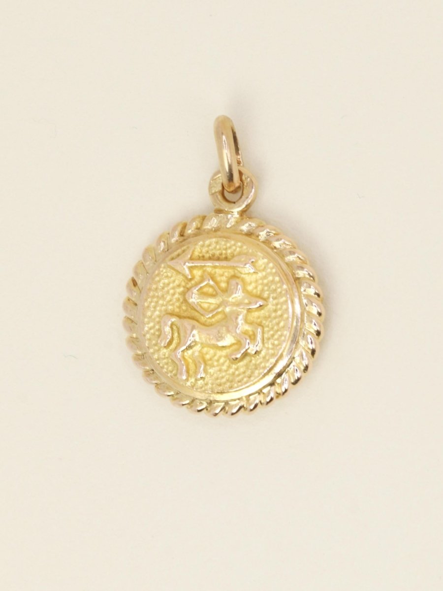 Médaille zodiaque Sagittaire or jaune rubis - Castafiore