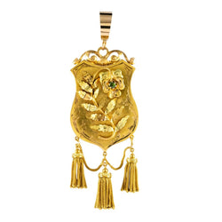 Médaillon ancien écu et décors floraux - Castafiore